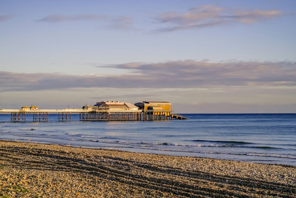 Victorian-era pier in Cromer beach, Norfolk seaside